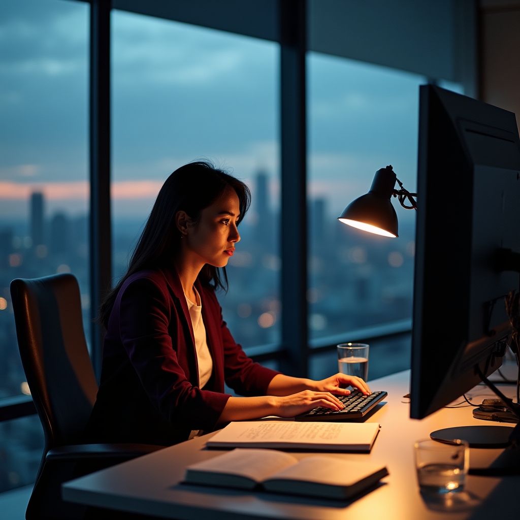 Escritorio de trabajo de un profesional de ventas preparando comunicaciones escritas